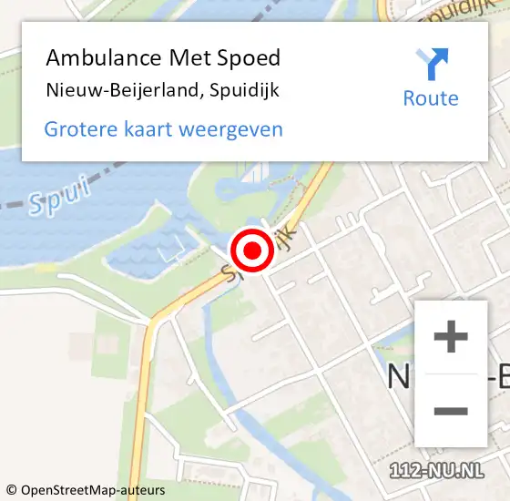 Locatie op kaart van de 112 melding: Ambulance Met Spoed Naar Nieuw-Beijerland, Spuidijk op 28 augustus 2023 07:39