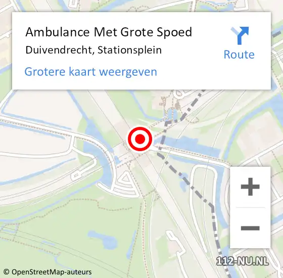 Locatie op kaart van de 112 melding: Ambulance Met Grote Spoed Naar Duivendrecht, Stationsplein op 28 augustus 2023 11:01