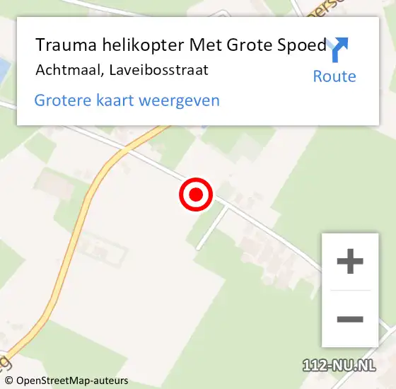 Locatie op kaart van de 112 melding: Trauma helikopter Met Grote Spoed Naar Achtmaal, Laveibosstraat op 28 augustus 2023 11:35