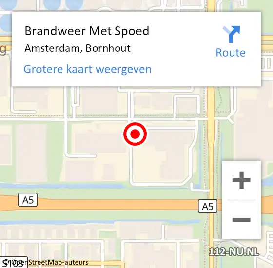 Locatie op kaart van de 112 melding: Brandweer Met Spoed Naar Amsterdam, Bornhout op 28 augustus 2023 14:28