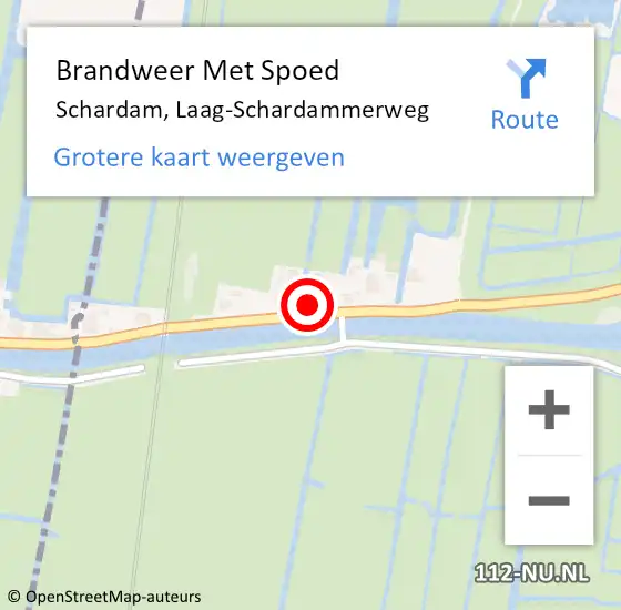 Locatie op kaart van de 112 melding: Brandweer Met Spoed Naar Schardam, Laag-Schardammerweg op 28 augustus 2023 14:40