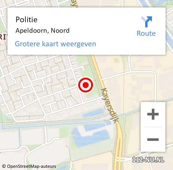 Locatie op kaart van de 112 melding: Politie Apeldoorn, Noord op 28 augustus 2023 14:42