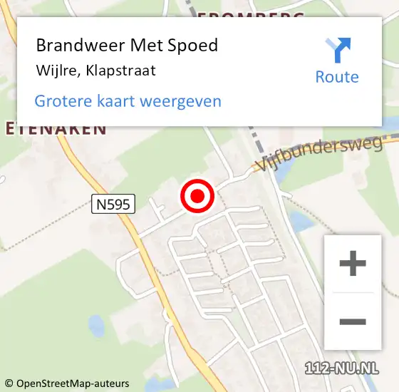 Locatie op kaart van de 112 melding: Brandweer Met Spoed Naar Wijlre, Klapstraat op 28 augustus 2023 17:03