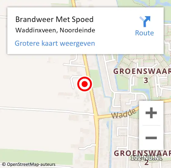 Locatie op kaart van de 112 melding: Brandweer Met Spoed Naar Waddinxveen, Noordeinde op 28 augustus 2023 17:37
