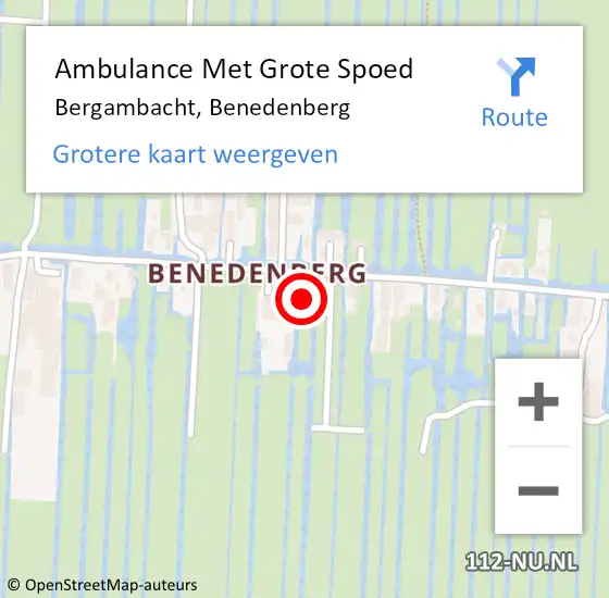 Locatie op kaart van de 112 melding: Ambulance Met Grote Spoed Naar Bergambacht, Benedenberg op 28 augustus 2023 19:07