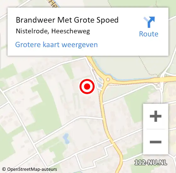 Locatie op kaart van de 112 melding: Brandweer Met Grote Spoed Naar Nistelrode, Heescheweg op 28 augustus 2023 20:24