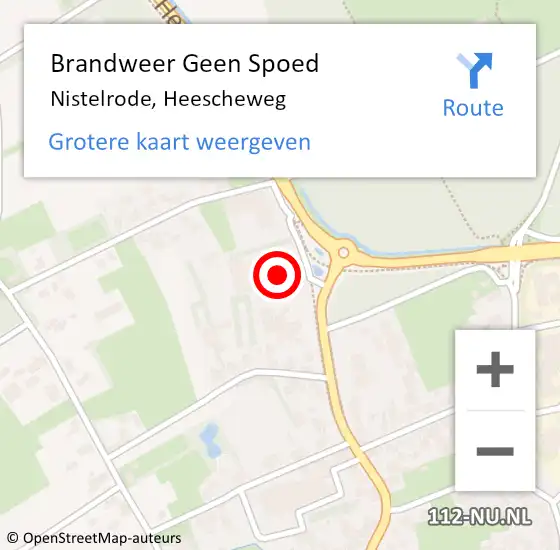 Locatie op kaart van de 112 melding: Brandweer Geen Spoed Naar Nistelrode, Heescheweg op 28 augustus 2023 20:31