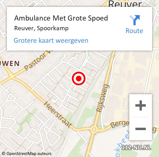 Locatie op kaart van de 112 melding: Ambulance Met Grote Spoed Naar Reuver, Spoorkamp op 29 augustus 2023 00:07