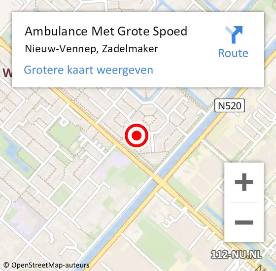 Locatie op kaart van de 112 melding: Ambulance Met Grote Spoed Naar Nieuw-Vennep, Zadelmaker op 29 augustus 2023 00:27