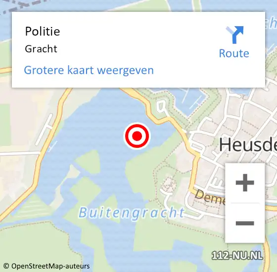 Locatie op kaart van de 112 melding: Politie Gracht op 6 september 2014 09:40