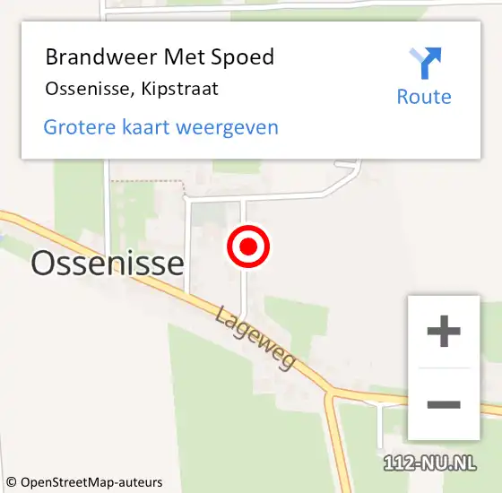Locatie op kaart van de 112 melding: Brandweer Met Spoed Naar Ossenisse, Kipstraat op 29 augustus 2023 06:35