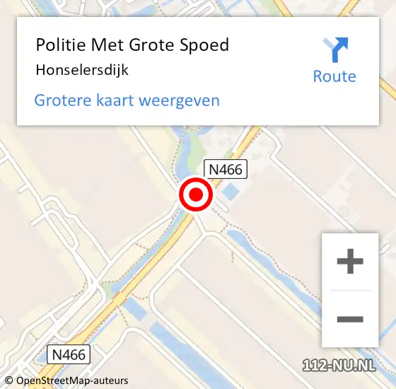 Locatie op kaart van de 112 melding: Politie Met Grote Spoed Naar Honselersdijk op 29 augustus 2023 08:43