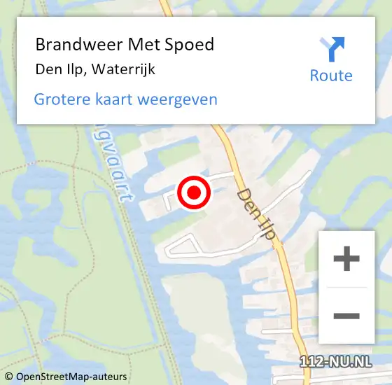 Locatie op kaart van de 112 melding: Brandweer Met Spoed Naar Den Ilp, Waterrijk op 29 augustus 2023 15:36