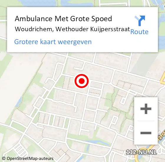 Locatie op kaart van de 112 melding: Ambulance Met Grote Spoed Naar Woudrichem, Wethouder Kuijpersstraat op 29 augustus 2023 15:40