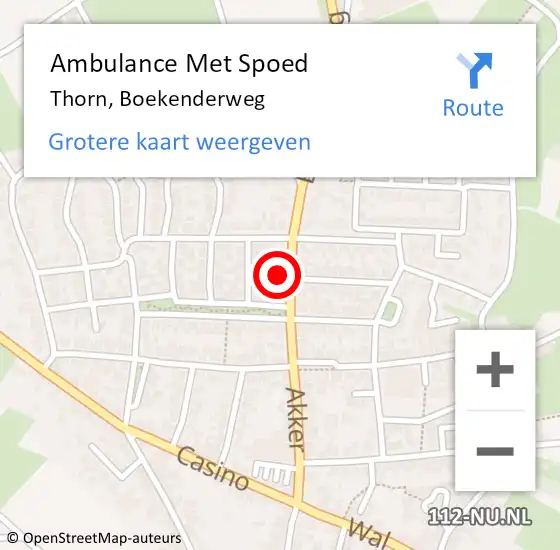 Locatie op kaart van de 112 melding: Ambulance Met Spoed Naar Thorn, Boekenderweg op 29 augustus 2023 17:31