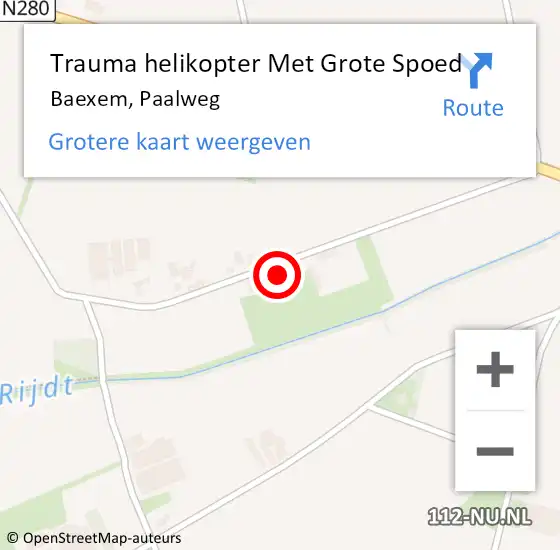 Locatie op kaart van de 112 melding: Trauma helikopter Met Grote Spoed Naar Baexem, Paalweg op 29 augustus 2023 17:37
