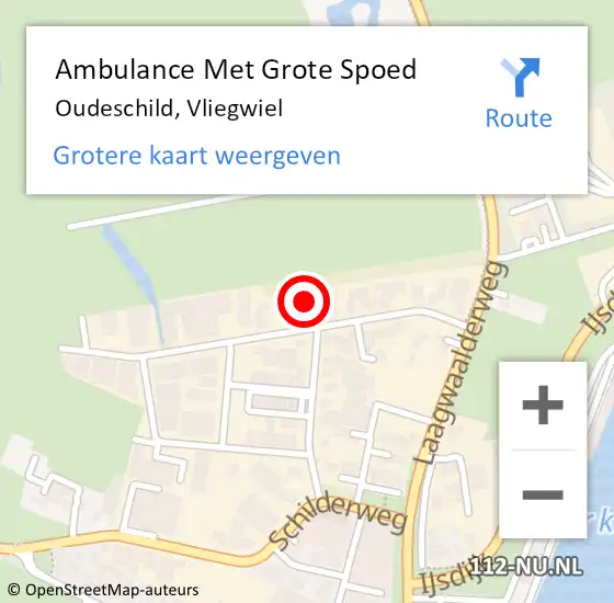 Locatie op kaart van de 112 melding: Ambulance Met Grote Spoed Naar Oudeschild, Vliegwiel op 30 augustus 2023 09:01