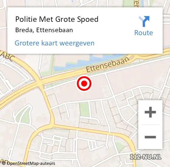 Locatie op kaart van de 112 melding: Politie Met Grote Spoed Naar Breda, Ettensebaan op 30 augustus 2023 11:19