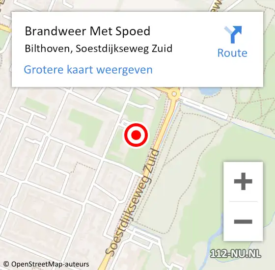Locatie op kaart van de 112 melding: Brandweer Met Spoed Naar Bilthoven, Soestdijkseweg Zuid op 30 augustus 2023 13:47