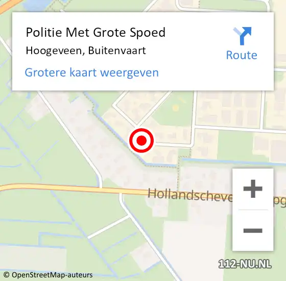 Locatie op kaart van de 112 melding: Politie Met Grote Spoed Naar Hoogeveen, Buitenvaart op 30 augustus 2023 17:03