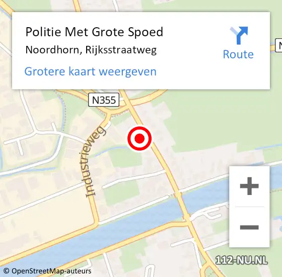 Locatie op kaart van de 112 melding: Politie Met Grote Spoed Naar Noordhorn, Rijksstraatweg op 30 augustus 2023 17:12