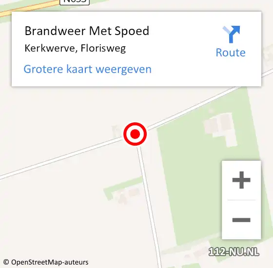Locatie op kaart van de 112 melding: Brandweer Met Spoed Naar Kerkwerve, Florisweg op 13 oktober 2013 18:16