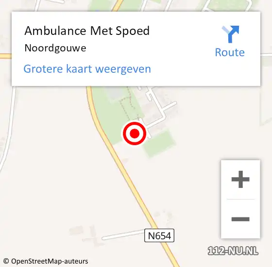 Locatie op kaart van de 112 melding: Ambulance Met Spoed Naar Noordgouwe op 30 augustus 2023 19:38