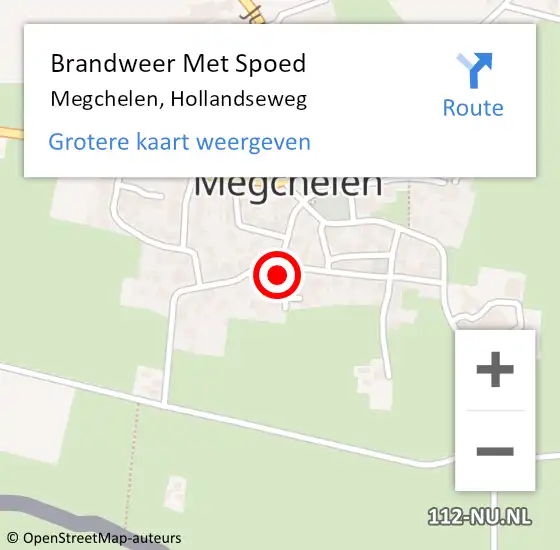 Locatie op kaart van de 112 melding: Brandweer Met Spoed Naar Megchelen, Hollandseweg op 31 augustus 2023 00:16