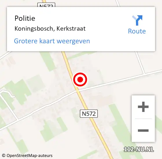 Locatie op kaart van de 112 melding: Politie Koningsbosch, Kerkstraat op 31 augustus 2023 05:55