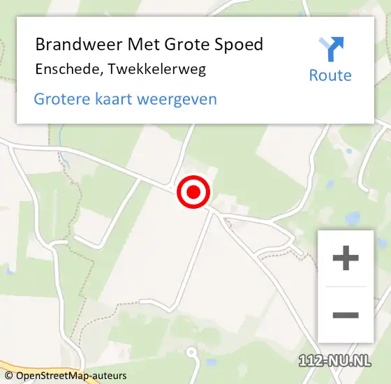 Locatie op kaart van de 112 melding: Brandweer Met Grote Spoed Naar Enschede, Twekkelerweg op 31 augustus 2023 05:55