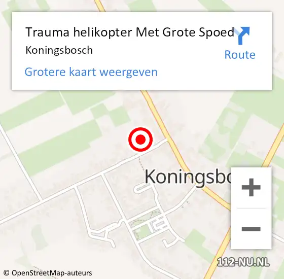 Locatie op kaart van de 112 melding: Trauma helikopter Met Grote Spoed Naar Koningsbosch op 31 augustus 2023 05:56