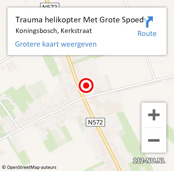 Locatie op kaart van de 112 melding: Trauma helikopter Met Grote Spoed Naar Koningsbosch, Kerkstraat op 31 augustus 2023 05:57