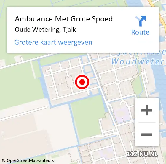Locatie op kaart van de 112 melding: Ambulance Met Grote Spoed Naar Oude Wetering, Tjalk op 31 augustus 2023 12:01
