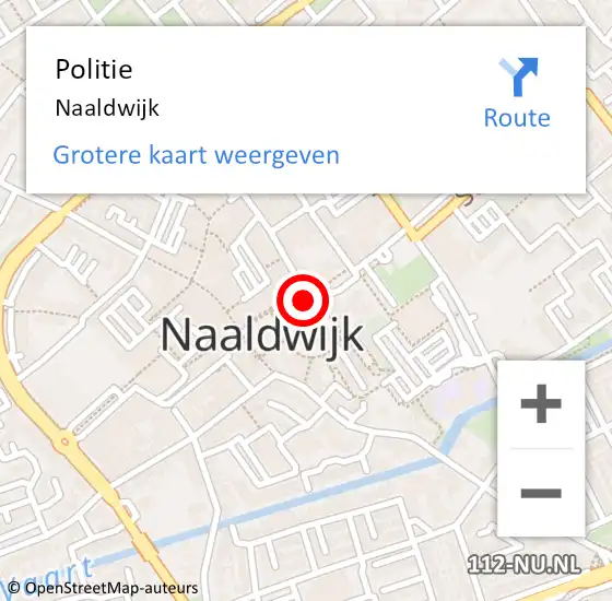 Locatie op kaart van de 112 melding: Politie Naaldwijk op 31 augustus 2023 14:33