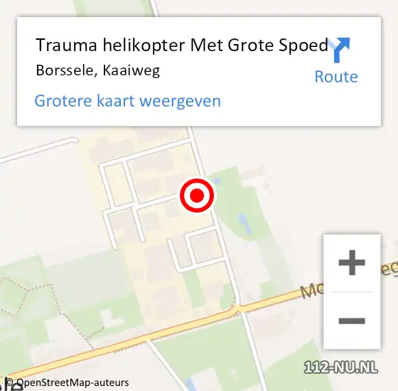 Locatie op kaart van de 112 melding: Trauma helikopter Met Grote Spoed Naar Borssele, Kaaiweg op 31 augustus 2023 16:35