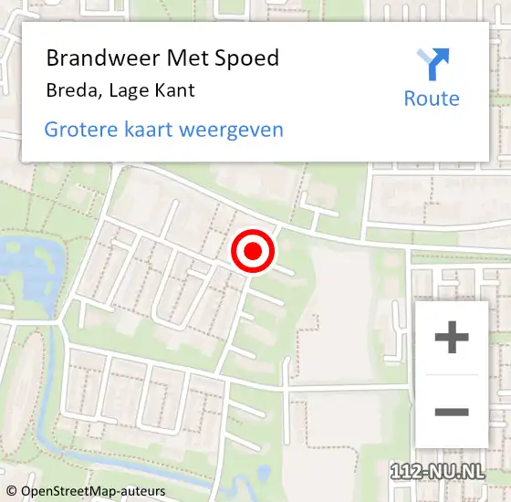 Locatie op kaart van de 112 melding: Brandweer Met Spoed Naar Breda, Lage Kant op 31 augustus 2023 17:07