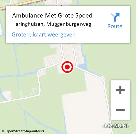 Locatie op kaart van de 112 melding: Ambulance Met Grote Spoed Naar Haringhuizen, Muggenburgerweg op 31 augustus 2023 17:14