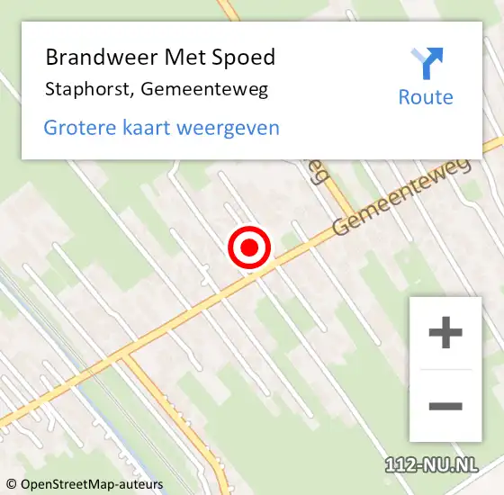 Locatie op kaart van de 112 melding: Brandweer Met Spoed Naar Staphorst, Gemeenteweg op 31 augustus 2023 17:46