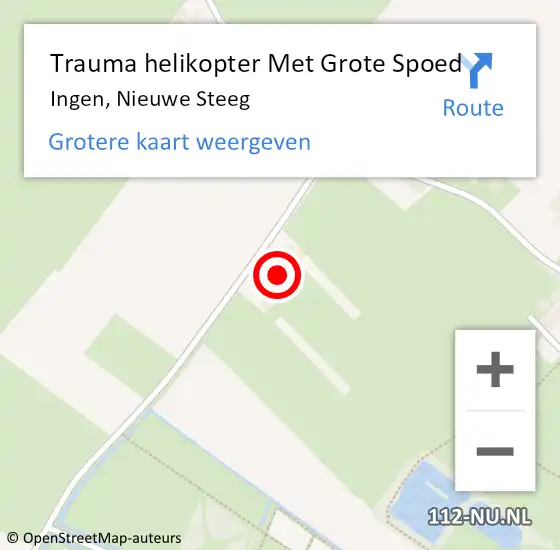 Locatie op kaart van de 112 melding: Trauma helikopter Met Grote Spoed Naar Ingen, Nieuwe Steeg op 31 augustus 2023 17:46