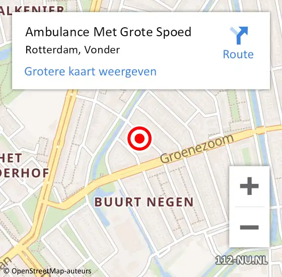 Locatie op kaart van de 112 melding: Ambulance Met Grote Spoed Naar Rotterdam, Vonder op 31 augustus 2023 21:22