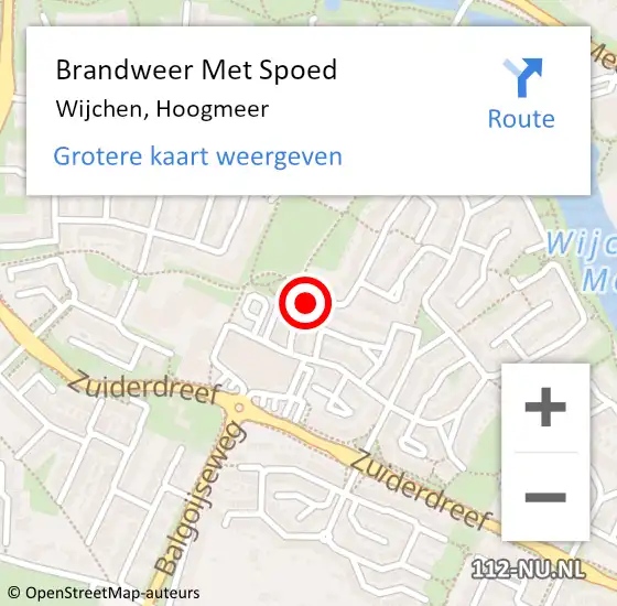Locatie op kaart van de 112 melding: Brandweer Met Spoed Naar Wijchen, Hoogmeer op 1 september 2023 08:40