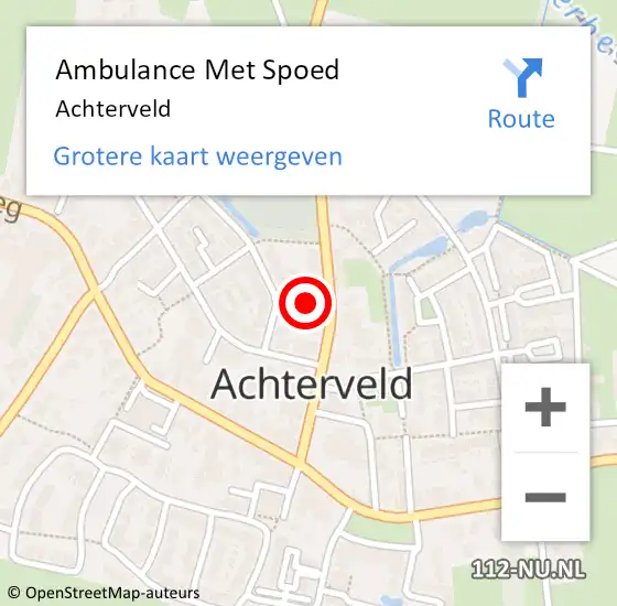Locatie op kaart van de 112 melding: Ambulance Met Spoed Naar Achterveld op 1 september 2023 13:42