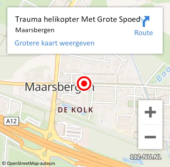 Locatie op kaart van de 112 melding: Trauma helikopter Met Grote Spoed Naar Maarsbergen op 1 september 2023 15:06