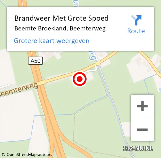 Locatie op kaart van de 112 melding: Brandweer Met Grote Spoed Naar Beemte Broekland, Beemterweg op 1 september 2023 21:58