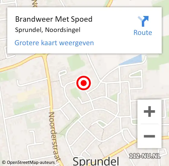 Locatie op kaart van de 112 melding: Brandweer Met Spoed Naar Sprundel, Noordsingel op 1 september 2023 22:16