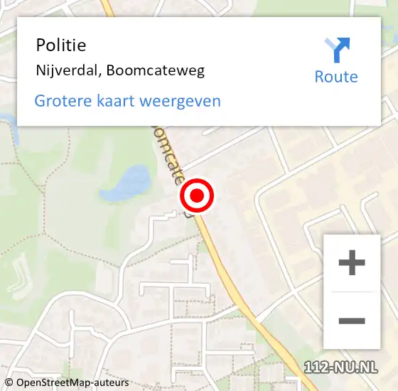 Locatie op kaart van de 112 melding: Politie Nijverdal, Boomcateweg op 1 september 2023 23:26
