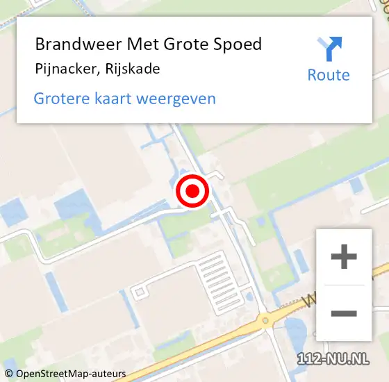 Locatie op kaart van de 112 melding: Brandweer Met Grote Spoed Naar Pijnacker, Rijskade op 2 september 2023 00:48