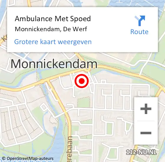 Locatie op kaart van de 112 melding: Ambulance Met Spoed Naar Monnickendam, De Werf op 2 september 2023 10:20