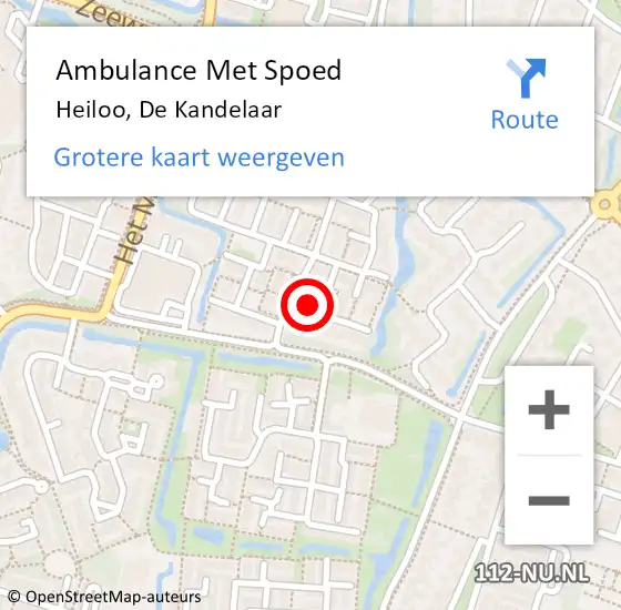 Locatie op kaart van de 112 melding: Ambulance Met Spoed Naar Heiloo, De Kandelaar op 2 september 2023 14:09