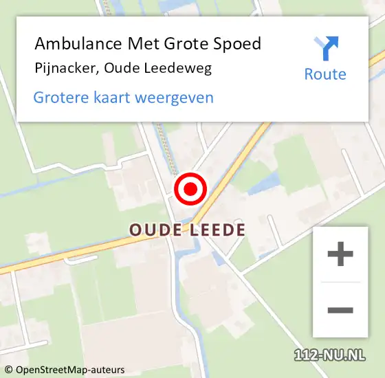 Locatie op kaart van de 112 melding: Ambulance Met Grote Spoed Naar Pijnacker, Oude Leedeweg op 2 september 2023 16:01